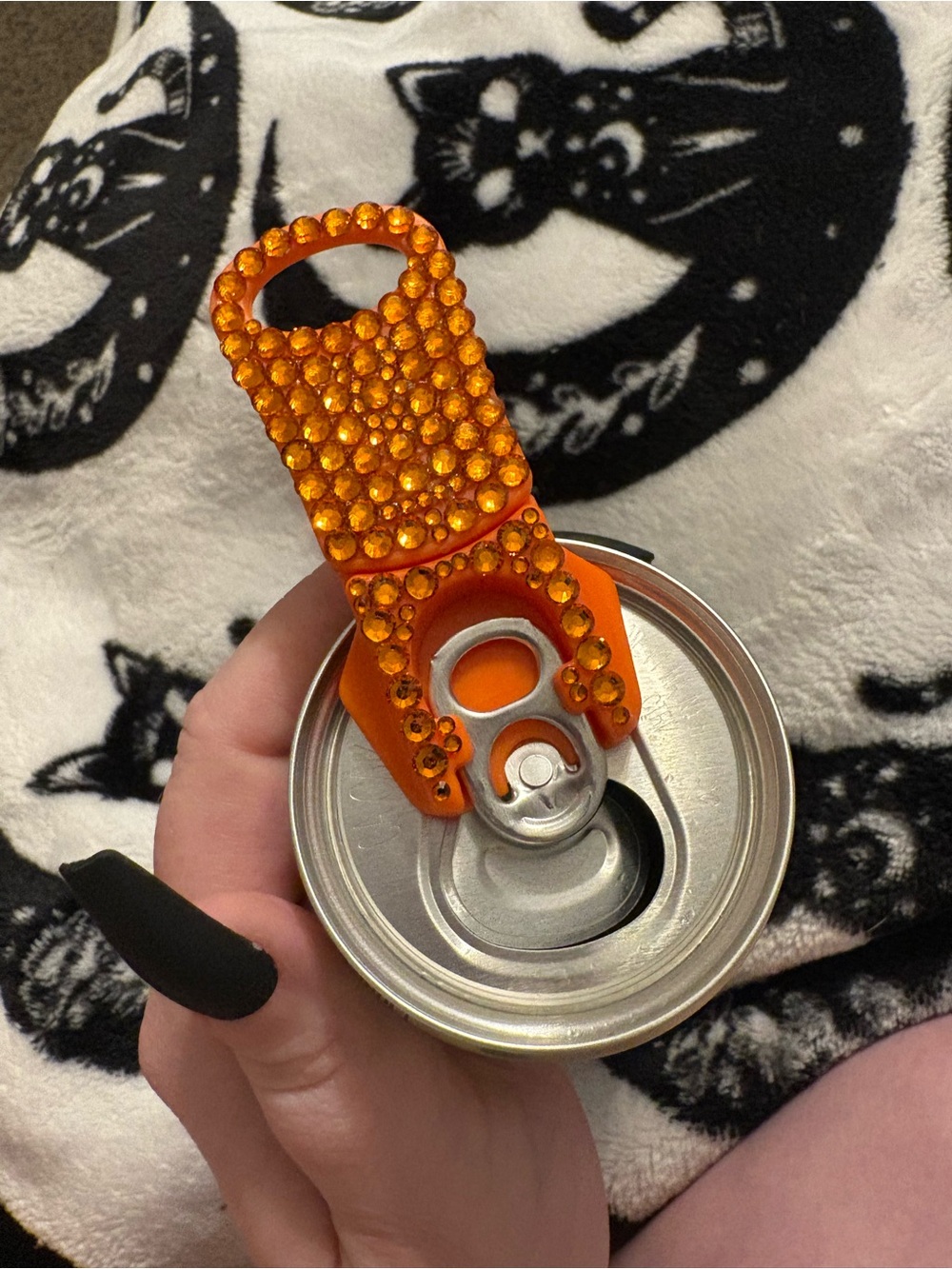 Orange RhinestoneCan Tab Grip